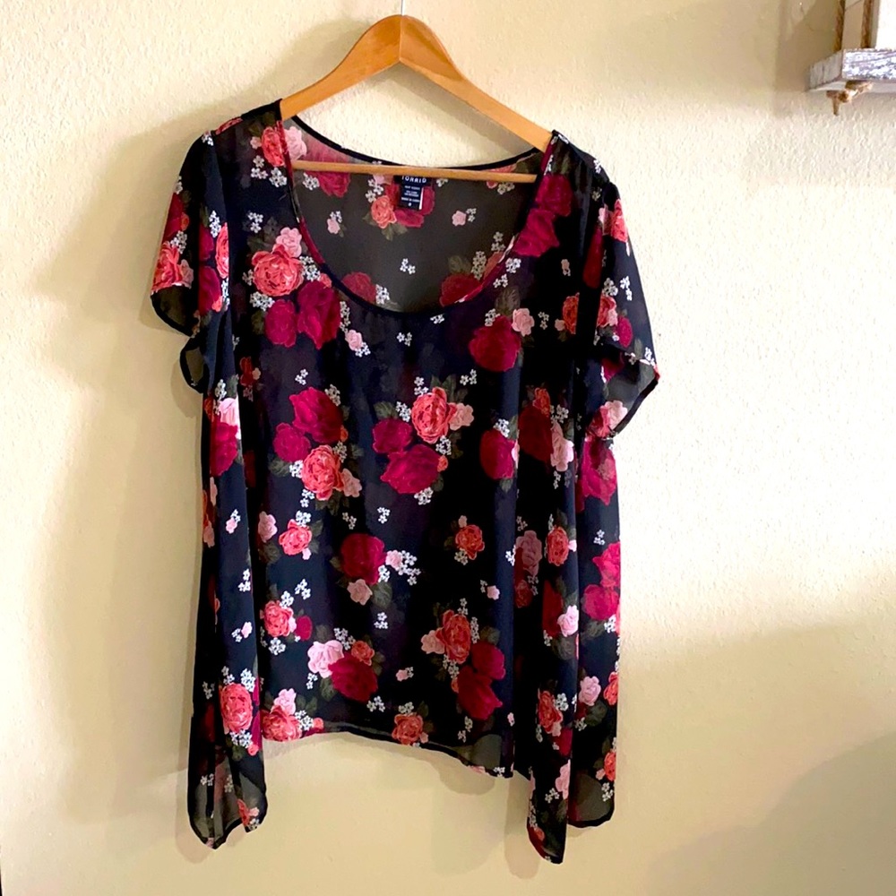 Torrid Tunic Rose Top Torrid Size 0